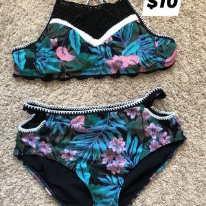 Tropical knit swimsuit